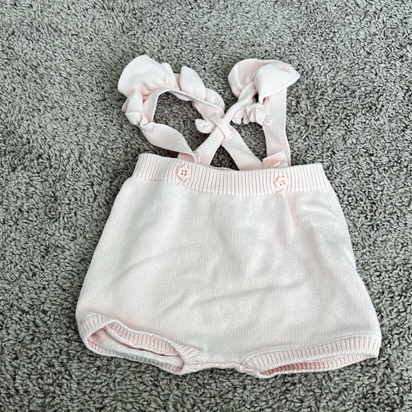 Cat & Jack Baby Pink Knit Overalls - Picture 1 of 4